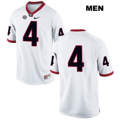 Men's Georgia Bulldogs NCAA #4 Sam Vaughn Nike Stitched White Authentic No Name College Football Jersey QKM2454MN